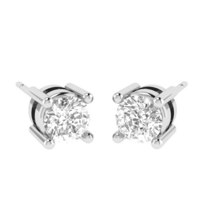 Lartdudiamant 0.16Cts Diamant  Boucles d'oreilles IN 9KT BLANC OR (H Color,P1 Clarity)